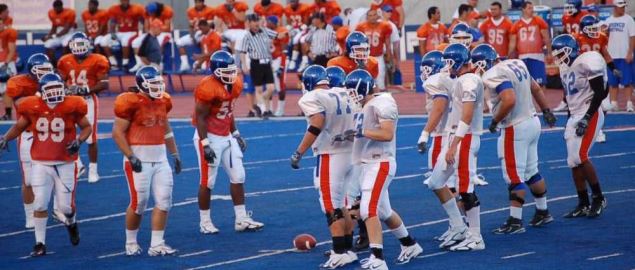 Boise State Broncos during scrimmage match at training camp.