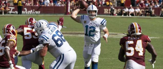 Andrew Luck of the Indianapolis Colts during a game against the Washington Redskins.