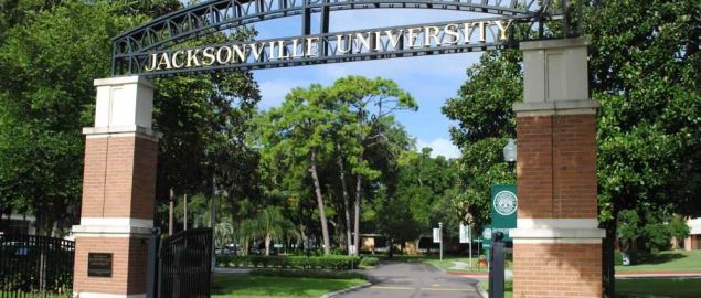 Jacksonville University entrance gates.