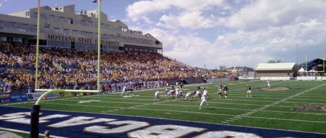 Montana State University Bobcat Stadium: sky box side. 2010 home opener.