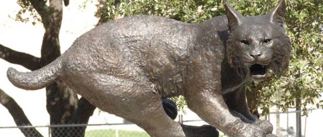 Newly dedicated Bobcat Statue located in the Quad. 