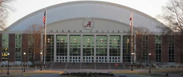 Alabama Crimson Tide's Coleman Coliseum basketball arena.