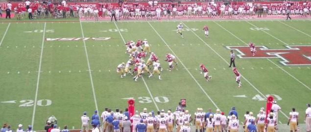 The 2011 Houston Cougars football team defense competing against the UCLA Bruins.