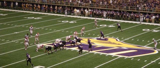 UNI's offense sets up against the St. Francis (PA) Red Flash, Sept 19, 2009.