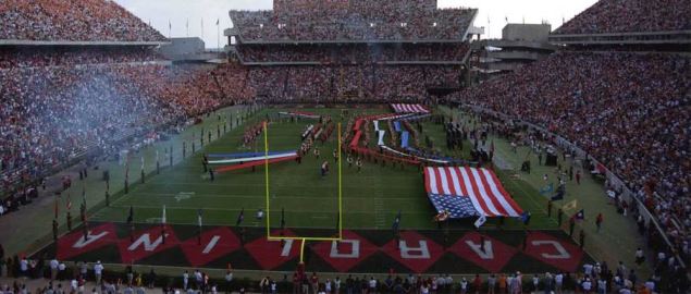 South Carolina Gamecocks' home stadium during Armed Forces Appreciation Day.